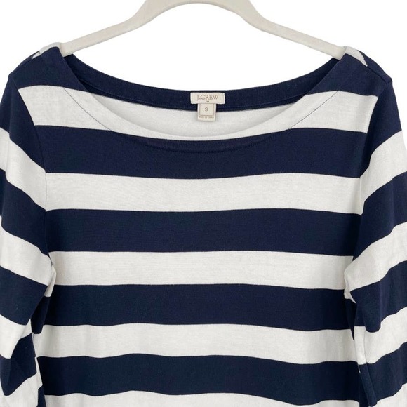 J. CREW 100% Cotton Striped Dress in Navy & White - Size Small - Picture 3 of 10